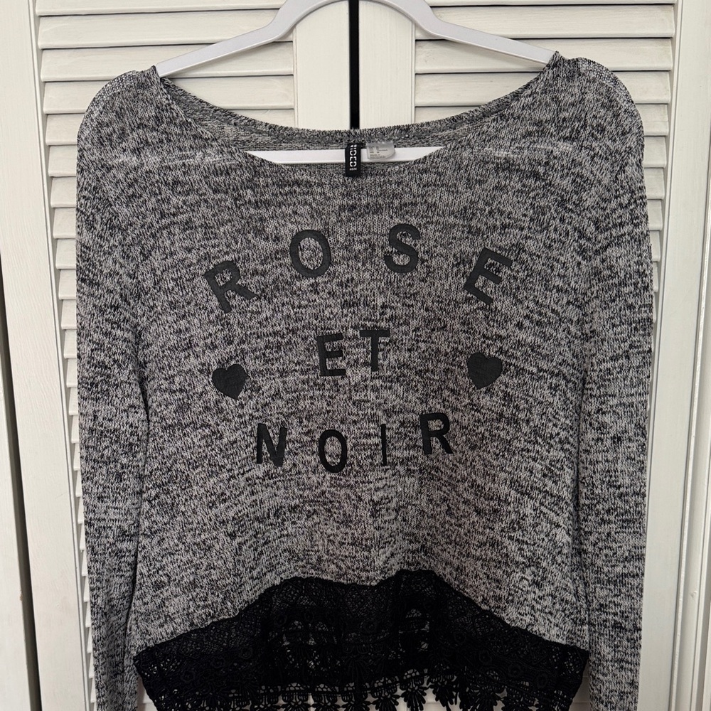 H&M Black and White Knit Sweater